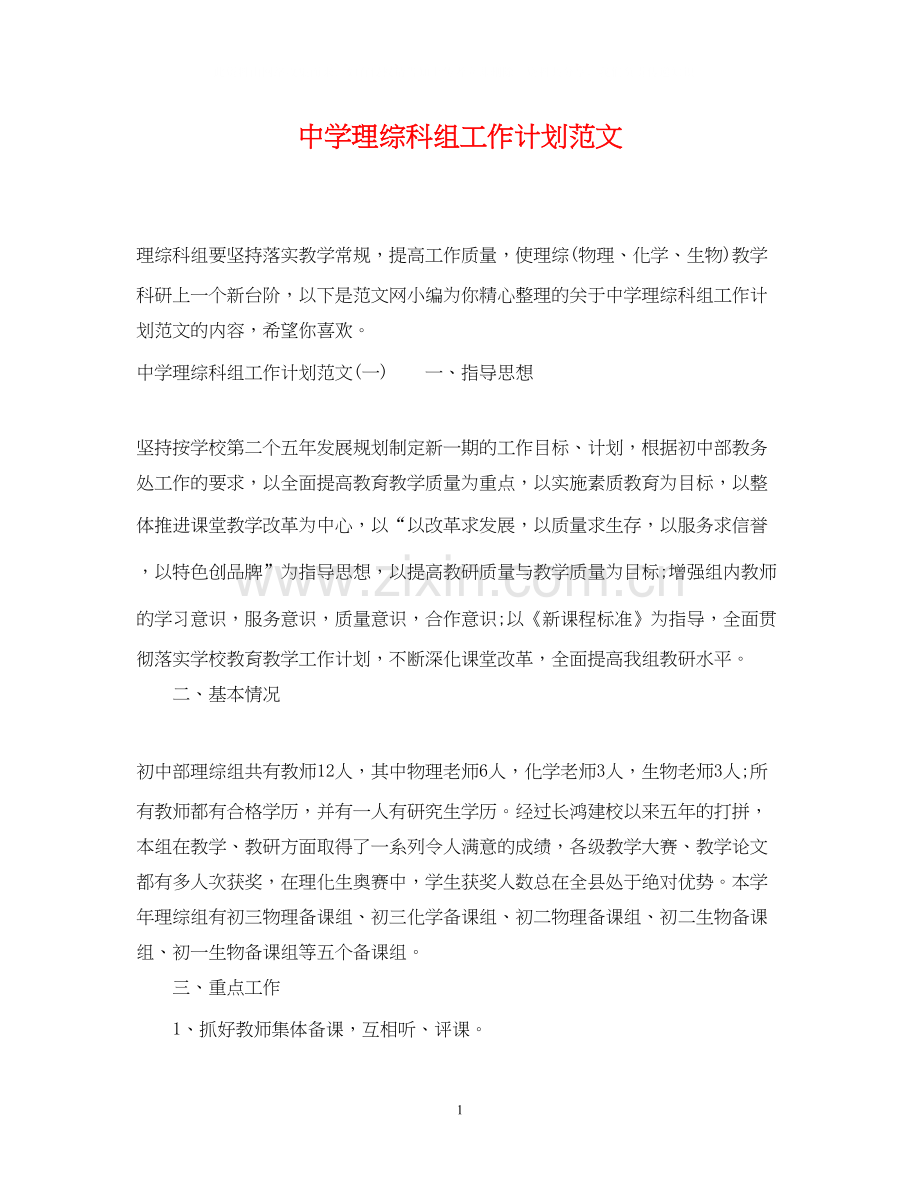 理综科组工作计划范文.docx_第1页
