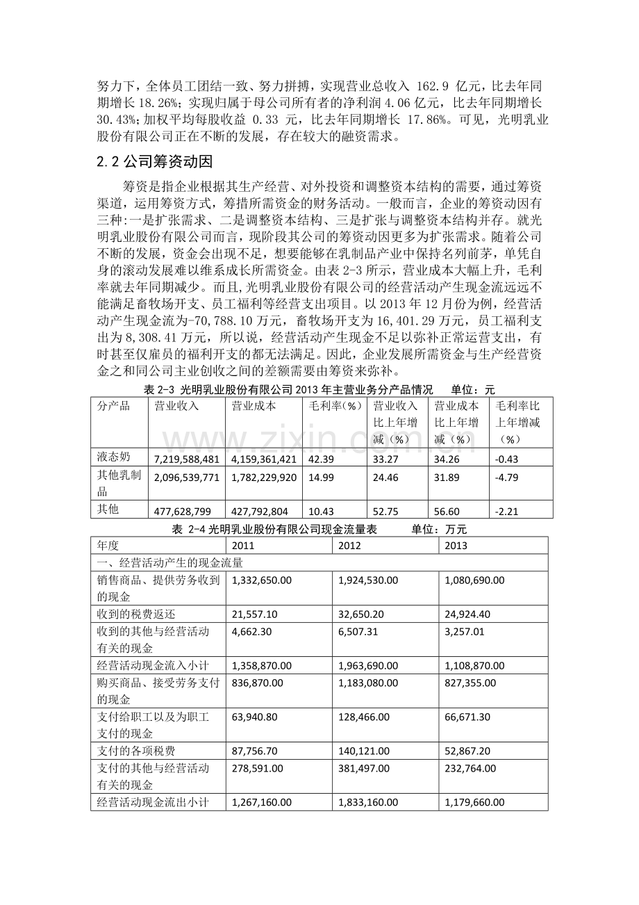 光明乳业股份有限公司筹资方式.docx_第2页