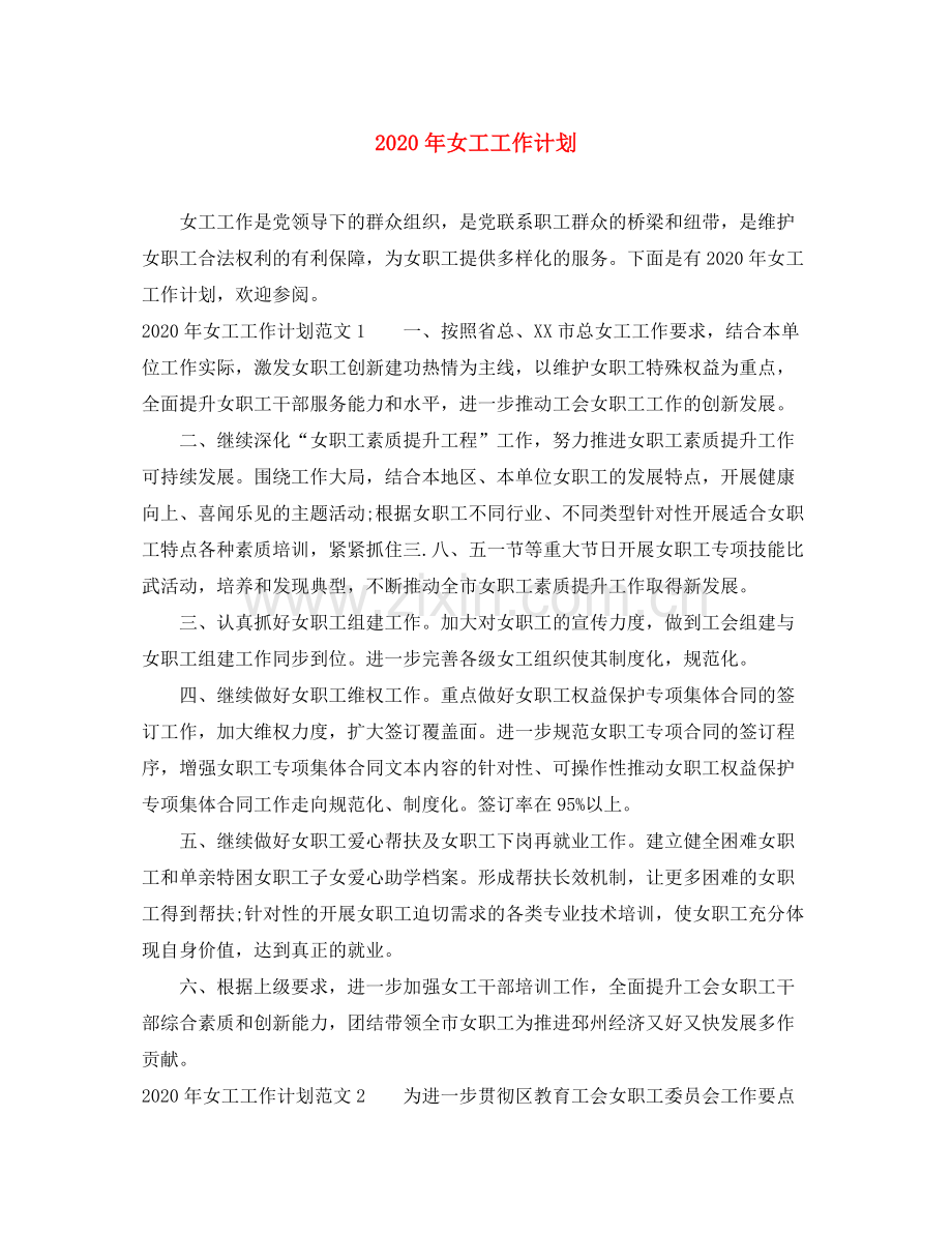 2020年女工工作计划.docx_第1页