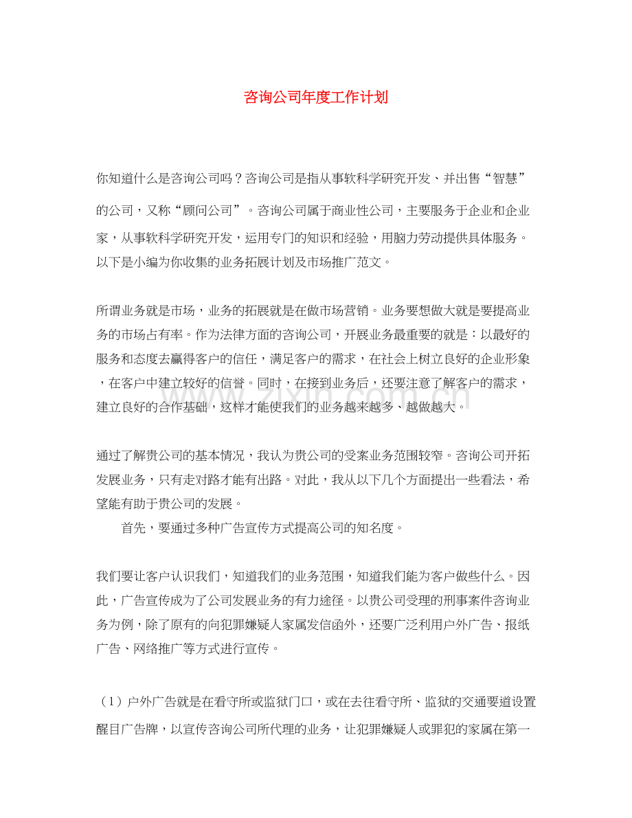 咨询公司年度工作计划.docx_第1页