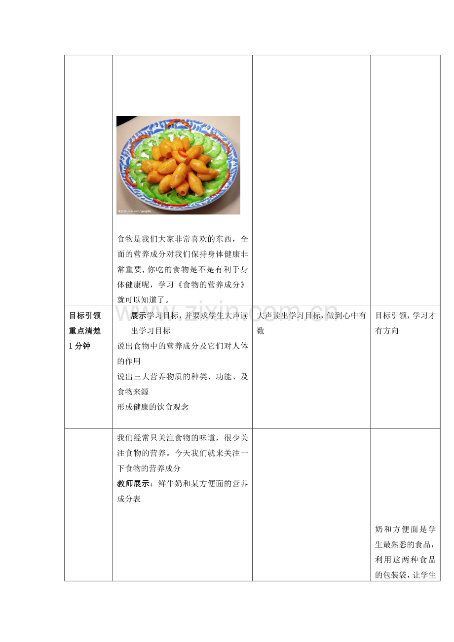 七年级生物下册 3.1.1 食物的营养成分教案（1）（新版）济南版-（新版）济南版初中七年级下册生物教案.doc_第2页