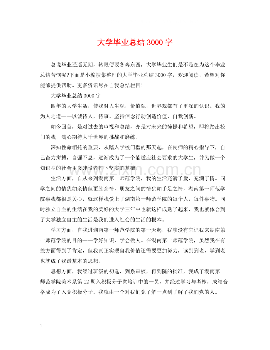 大学毕业总结3000字.docx_第1页