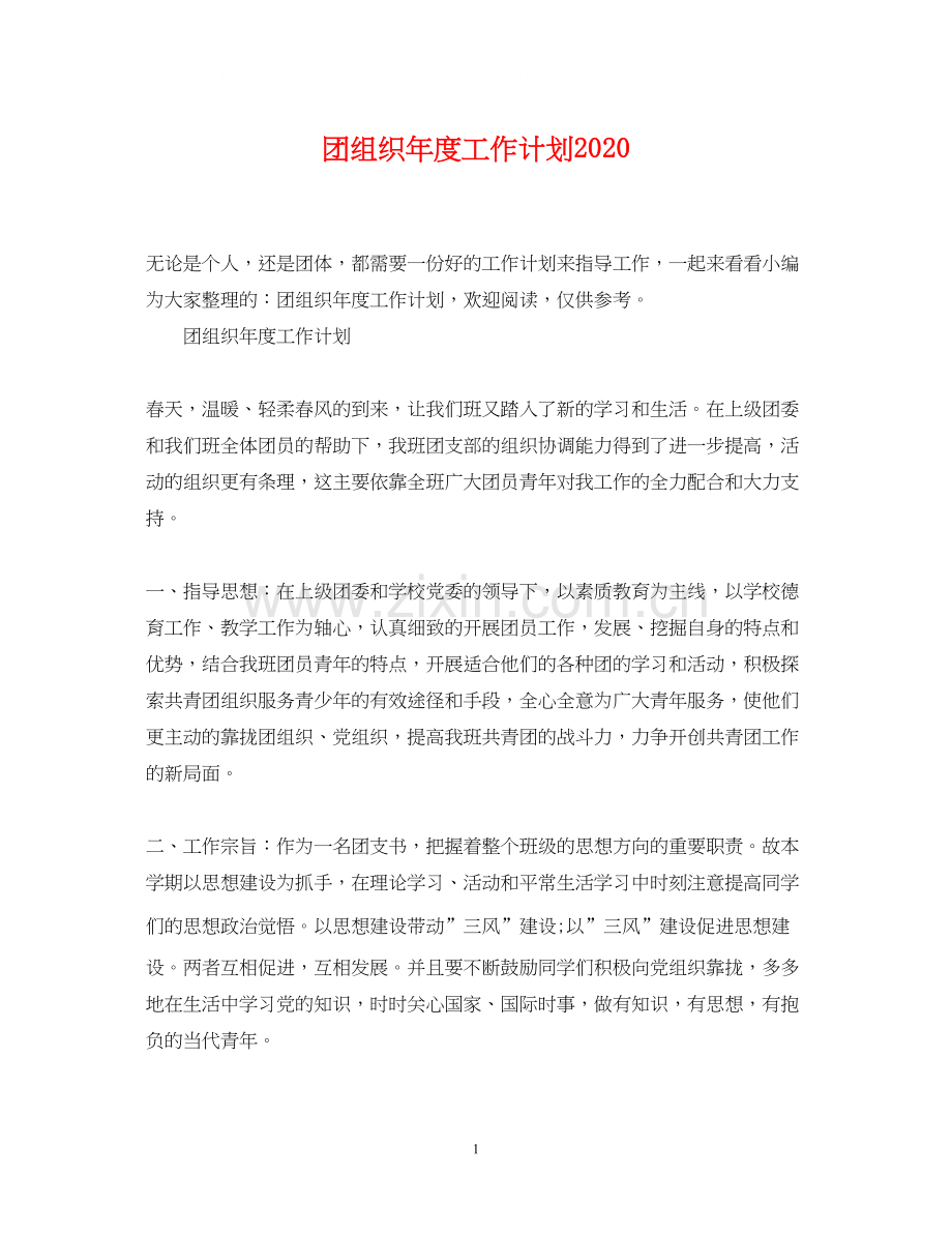 团组织年度工作计划3.docx_第1页