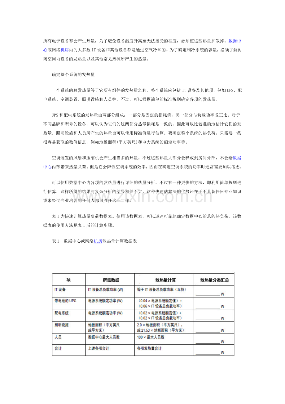 数据中心空调系统的制冷容量估算.docx_第1页