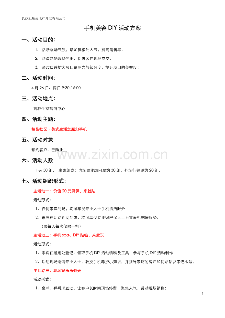 手机美容DIY活动方案.docx_第1页