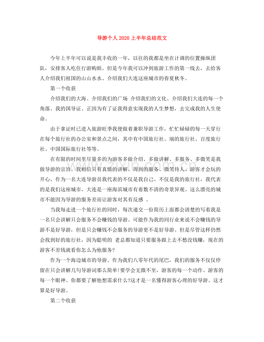 导游个人上半年总结范文.docx_第1页