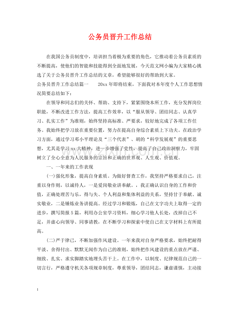 公务员晋升工作总结.docx_第1页
