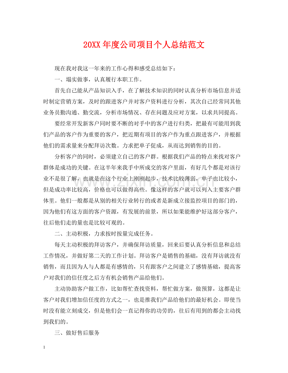 公司项目个人总结范文.docx_第1页