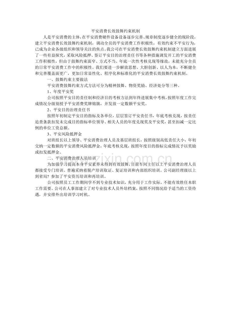安全生产长效激励约束机制.doc_第1页