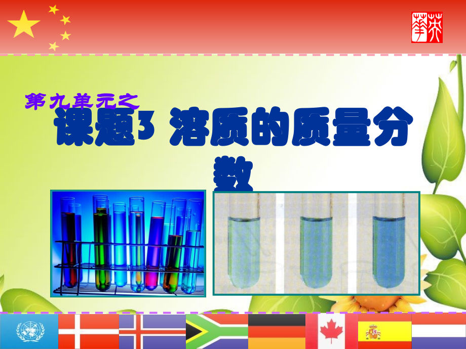 九年级化学下册93溶质的质量分数课件1人教新课标版 课件.ppt_第1页