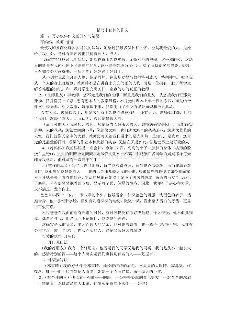 描写小伙伴的作文.doc_第1页