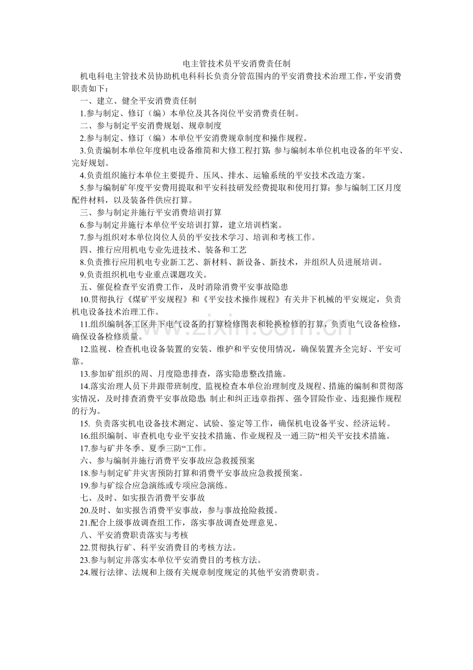 电主管技术员安全生产责任制.doc_第1页