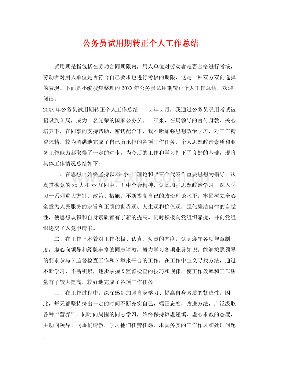 公务员试用期转正个人工作总结.docx_第1页