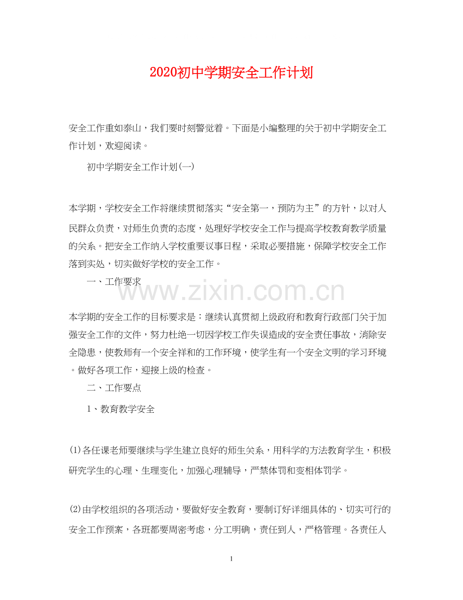 初期安全工作计划.docx_第1页