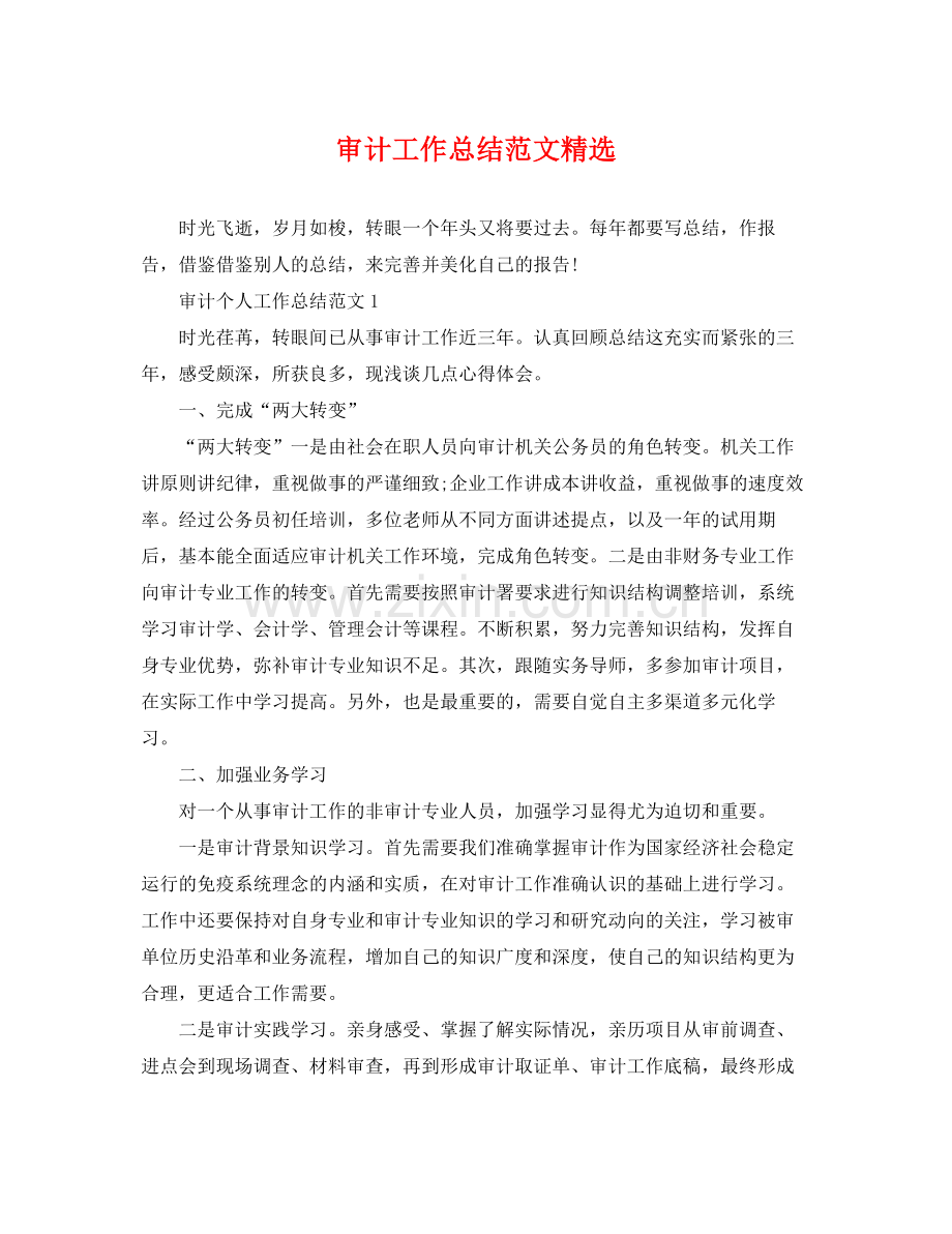 审计工作总结范文 .docx_第1页