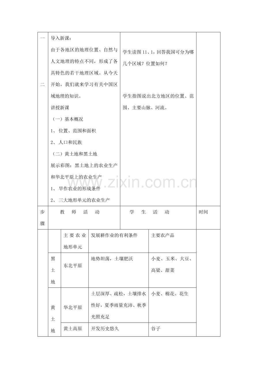 八年级地理上册 第四章 中国的区域差异 第二节 北方地区和南方地区 名师教案2 湘师版.doc_第2页