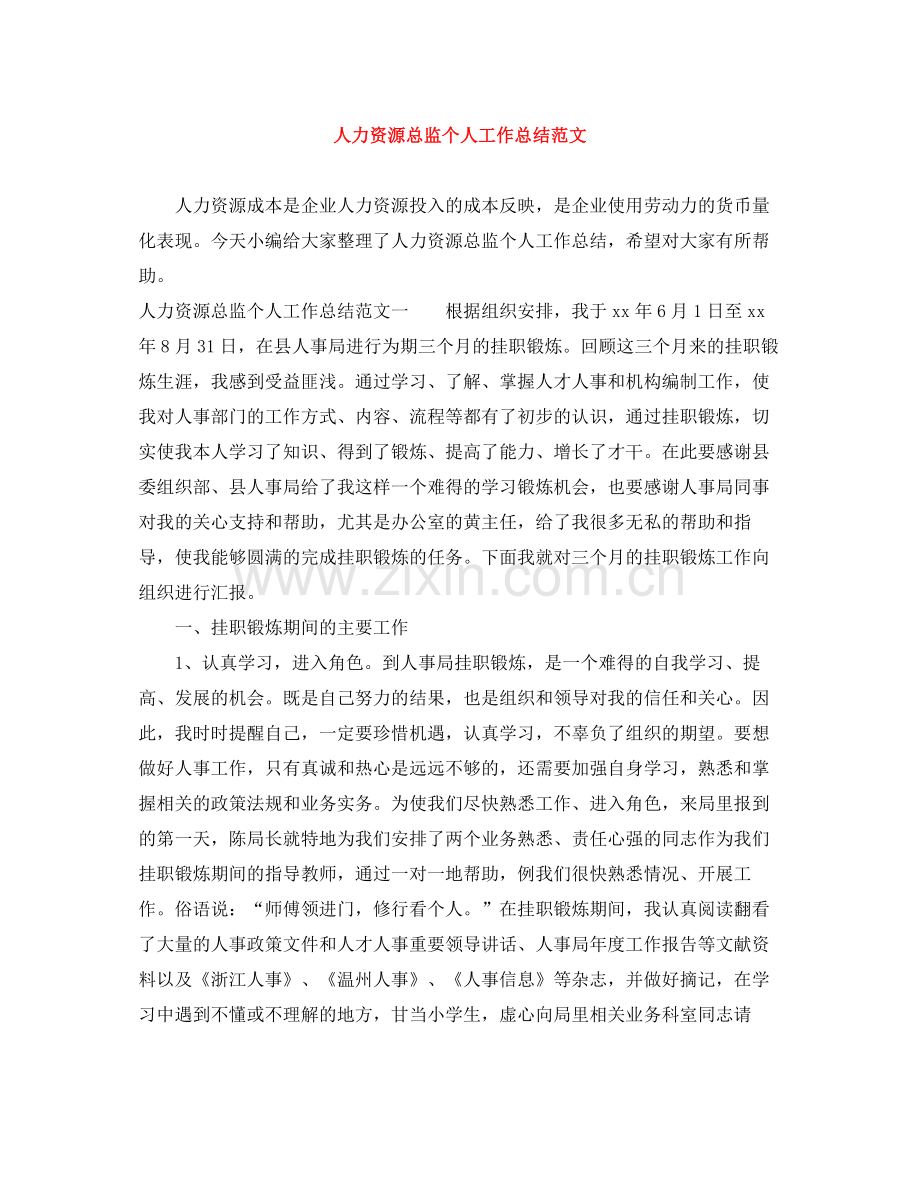 人力资源总监个人工作总结范文.docx_第1页