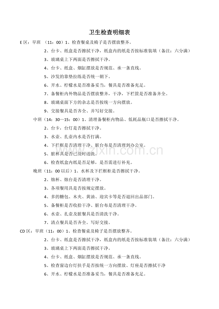 区域卫生检查表.doc_第1页