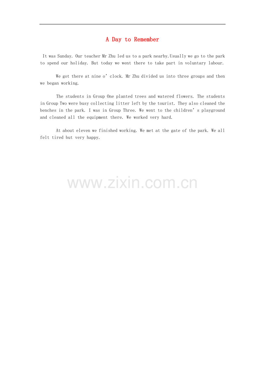 高中英语-A-Day-to-Remember作文素材.doc_第1页