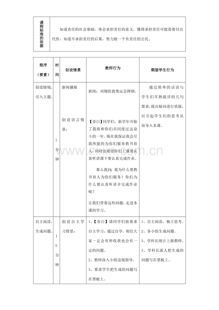 内蒙古鄂尔多斯市东胜区培正中学九年级政治全册 1.1《我对谁负责 谁对我负责》教学案例 新人教版.doc_第2页