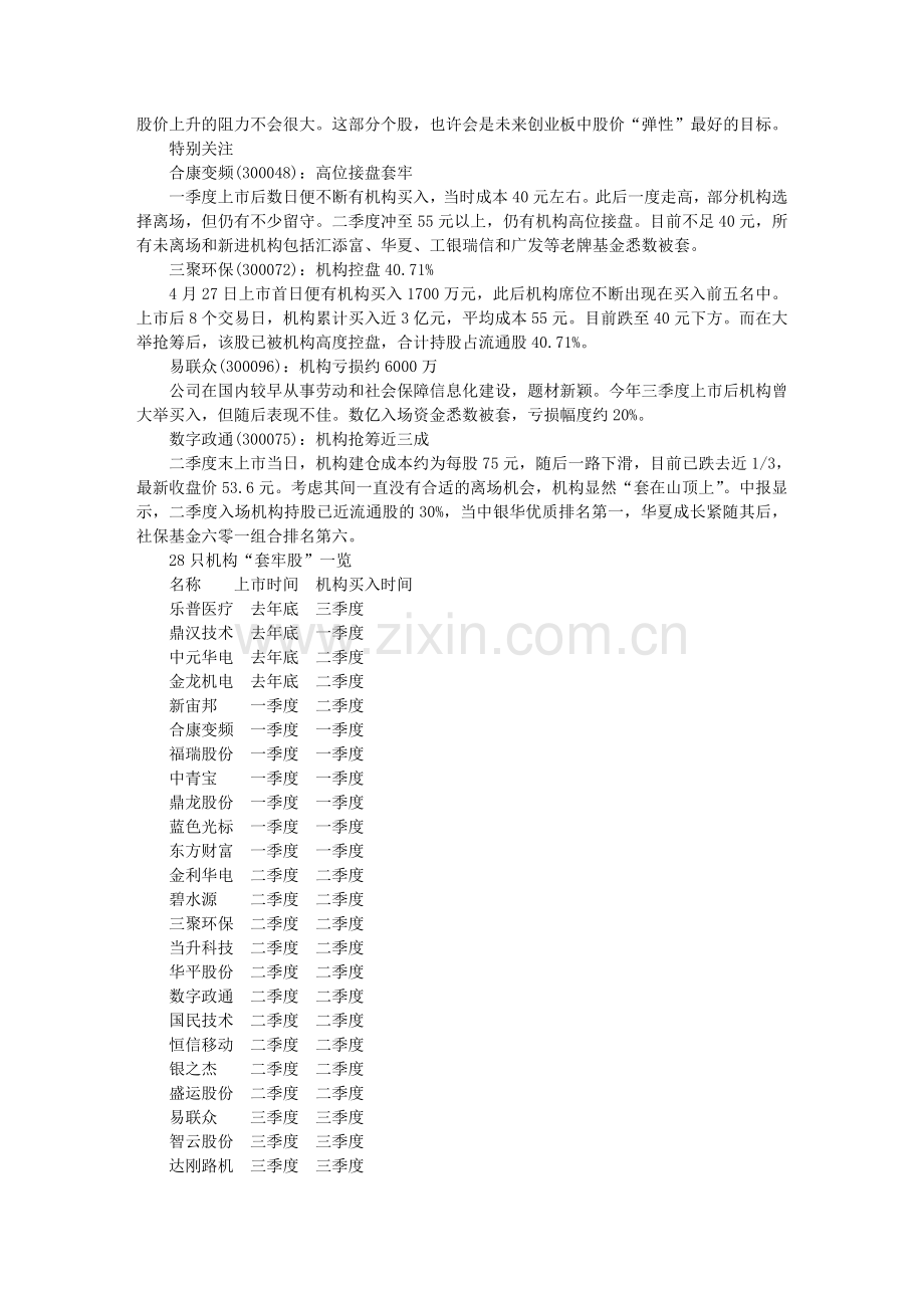 机构狂买49小盘股28只被套 “特别关注”4只股88106.doc_第2页