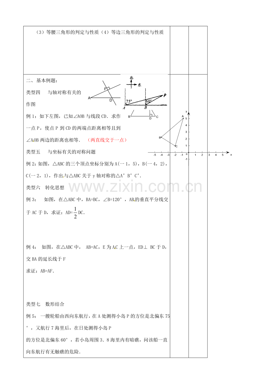 辽宁省大连市第七十六中学八年级数学上册 第十二章 轴对称复习教案（3） 新人教版.doc_第2页