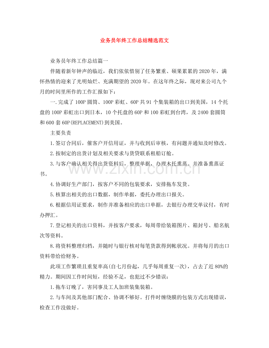业务员年终工作总结范文.docx_第1页