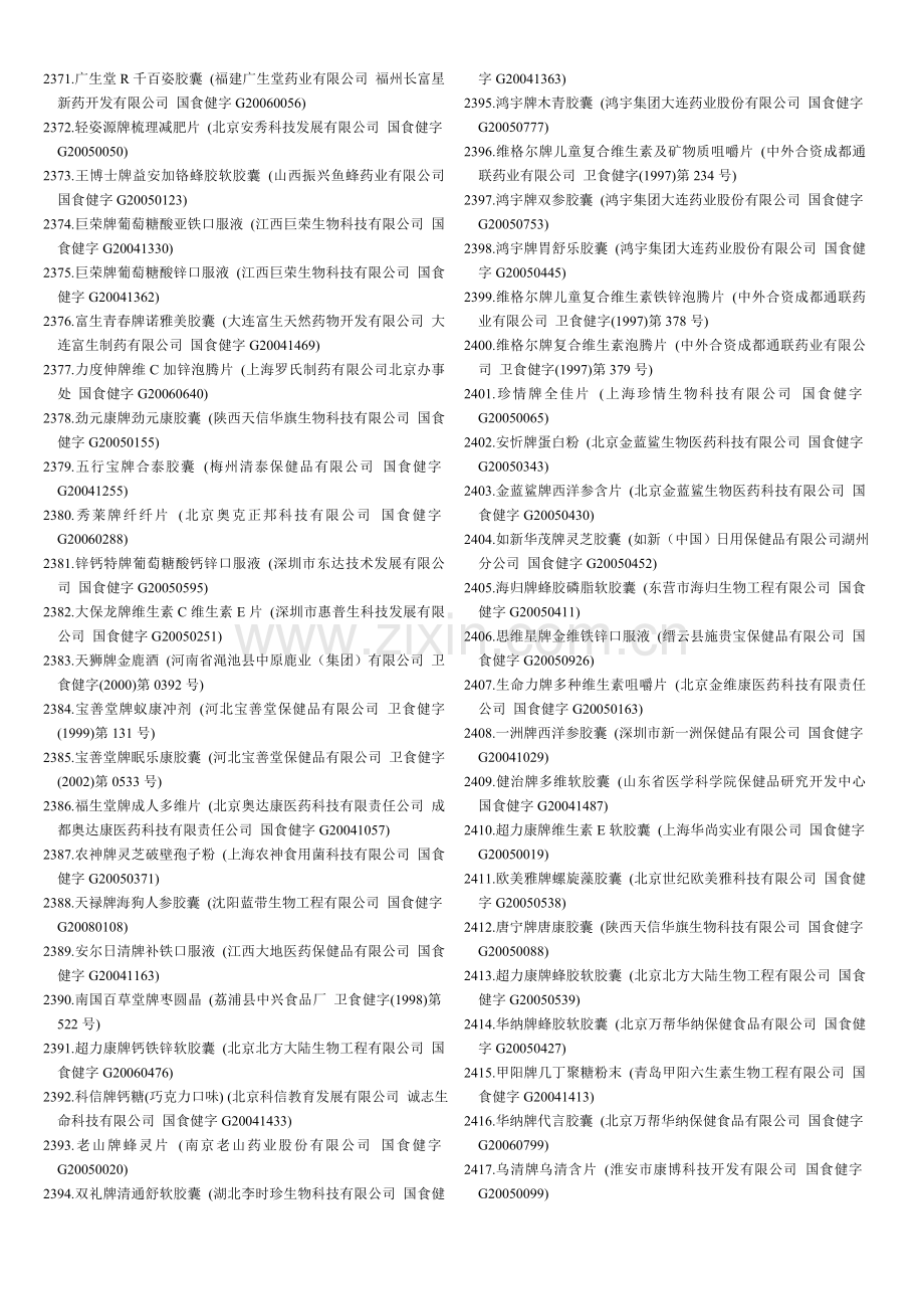 保健食品目录2.doc_第1页