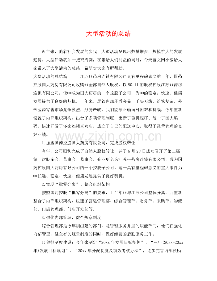 大型活动的总结 .docx_第1页