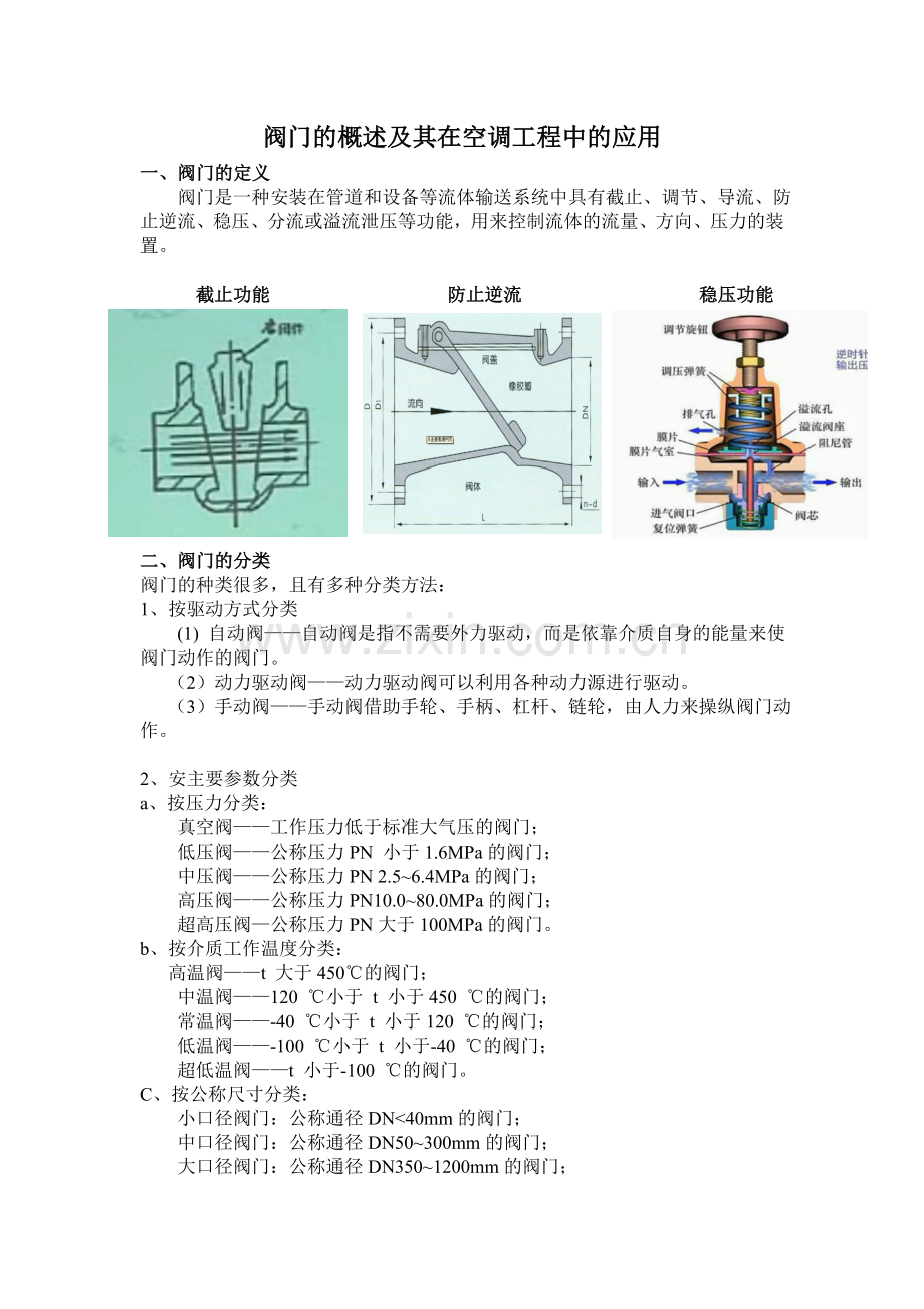 阀门的概述及其在暖通空调上的应用.doc_第1页