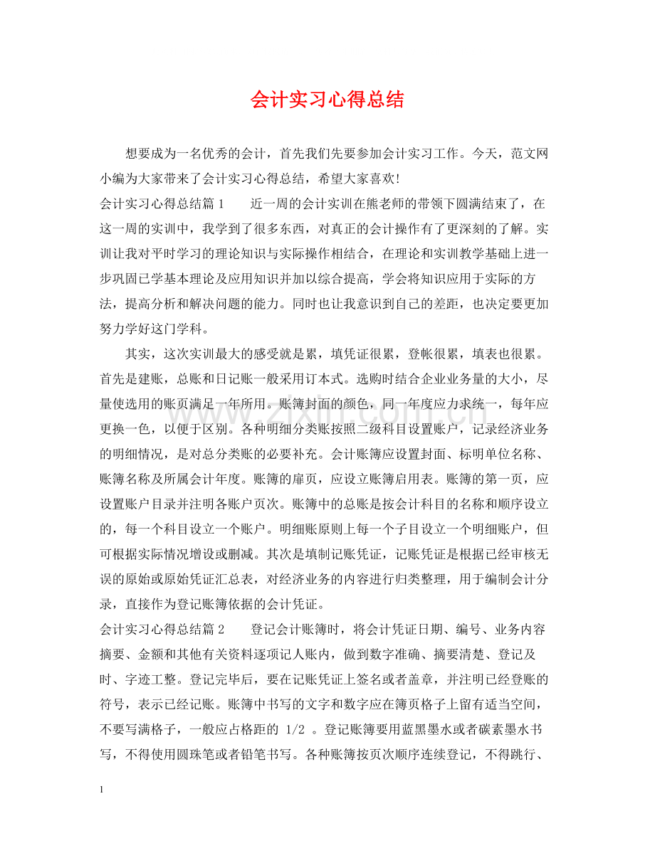 会计实习心得总结.docx_第1页
