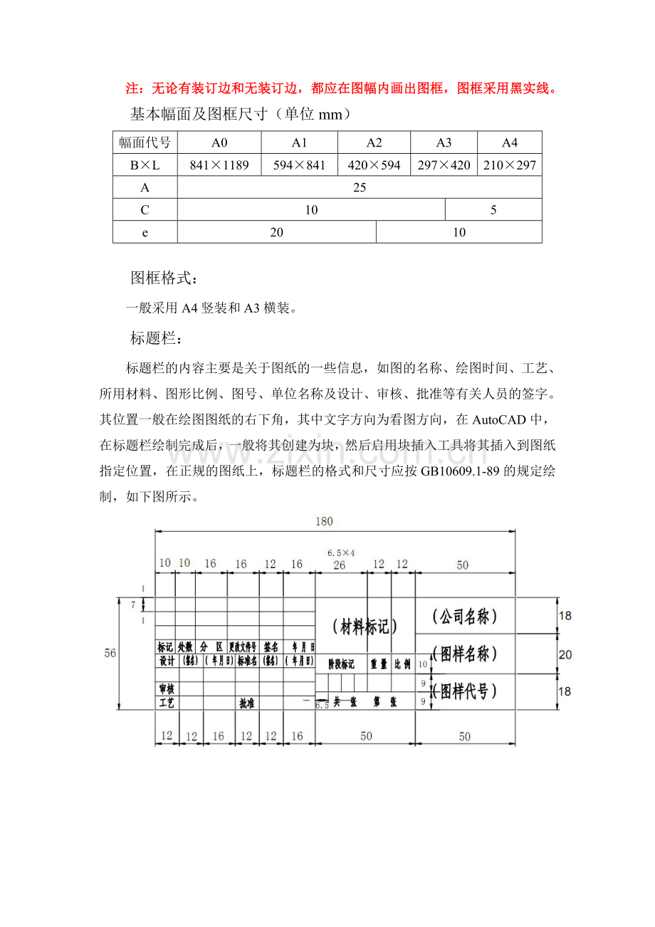 CAD制图的图幅尺寸和标题栏要求.doc_第2页