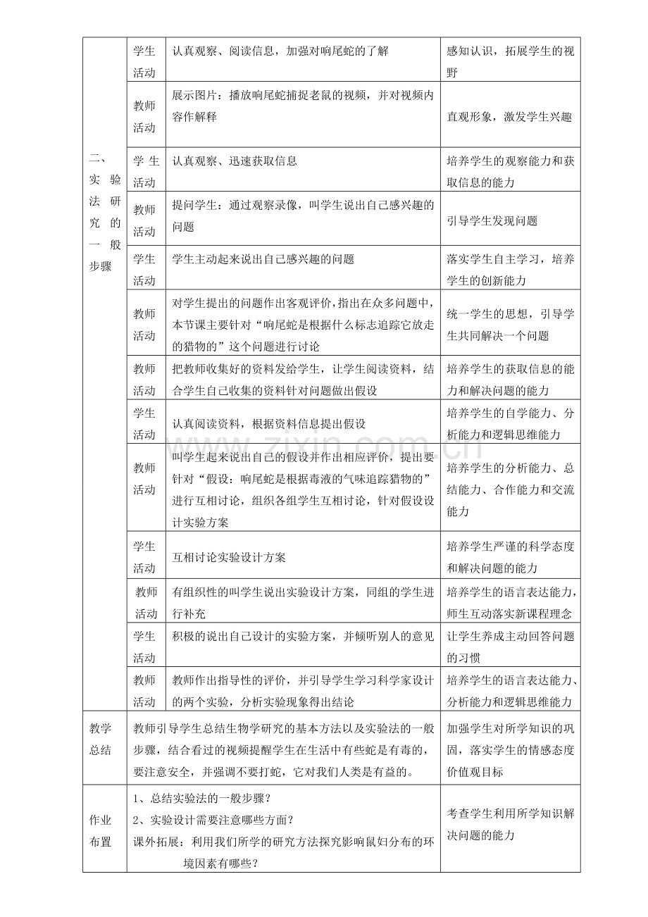 七年级生物上册 1.2.2《生物学研究的基本方法》教案2 （新版）北师大版-（新版）北师大版初中七年级上册生物教案.doc_第2页