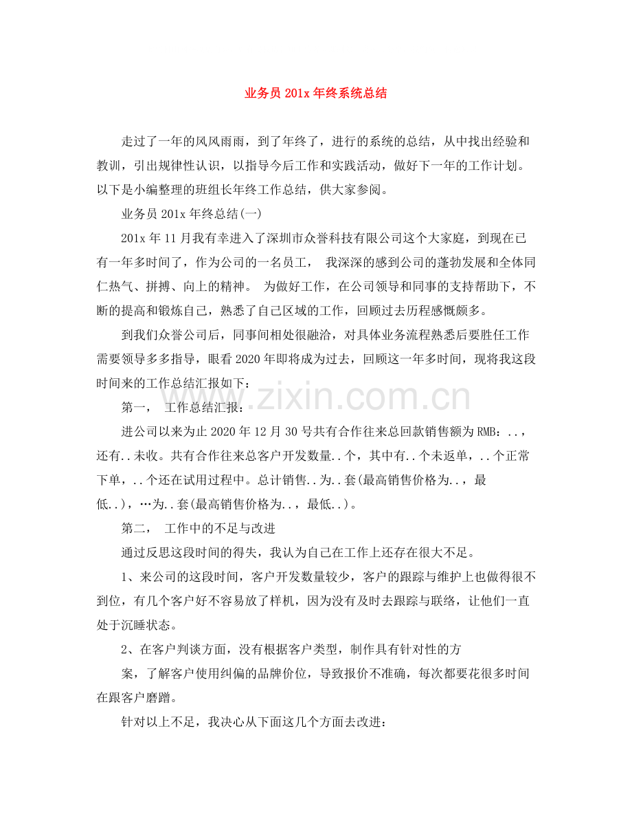 业务员2年终系统总结.docx_第1页