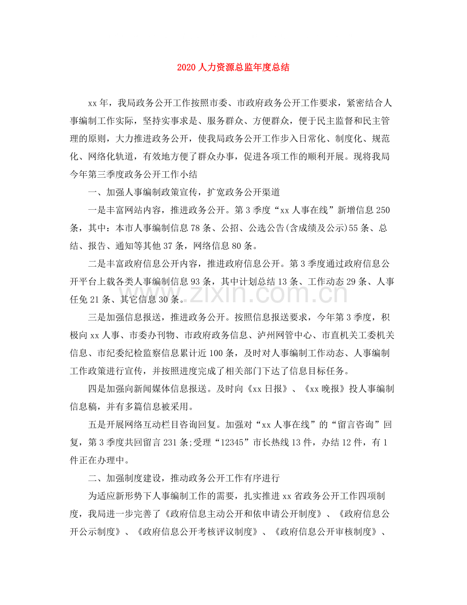 人力资源总监年度总结.docx_第1页