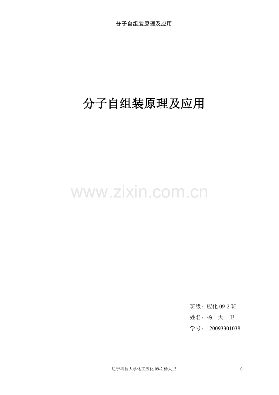 分子自组装原理及应用.doc_第1页