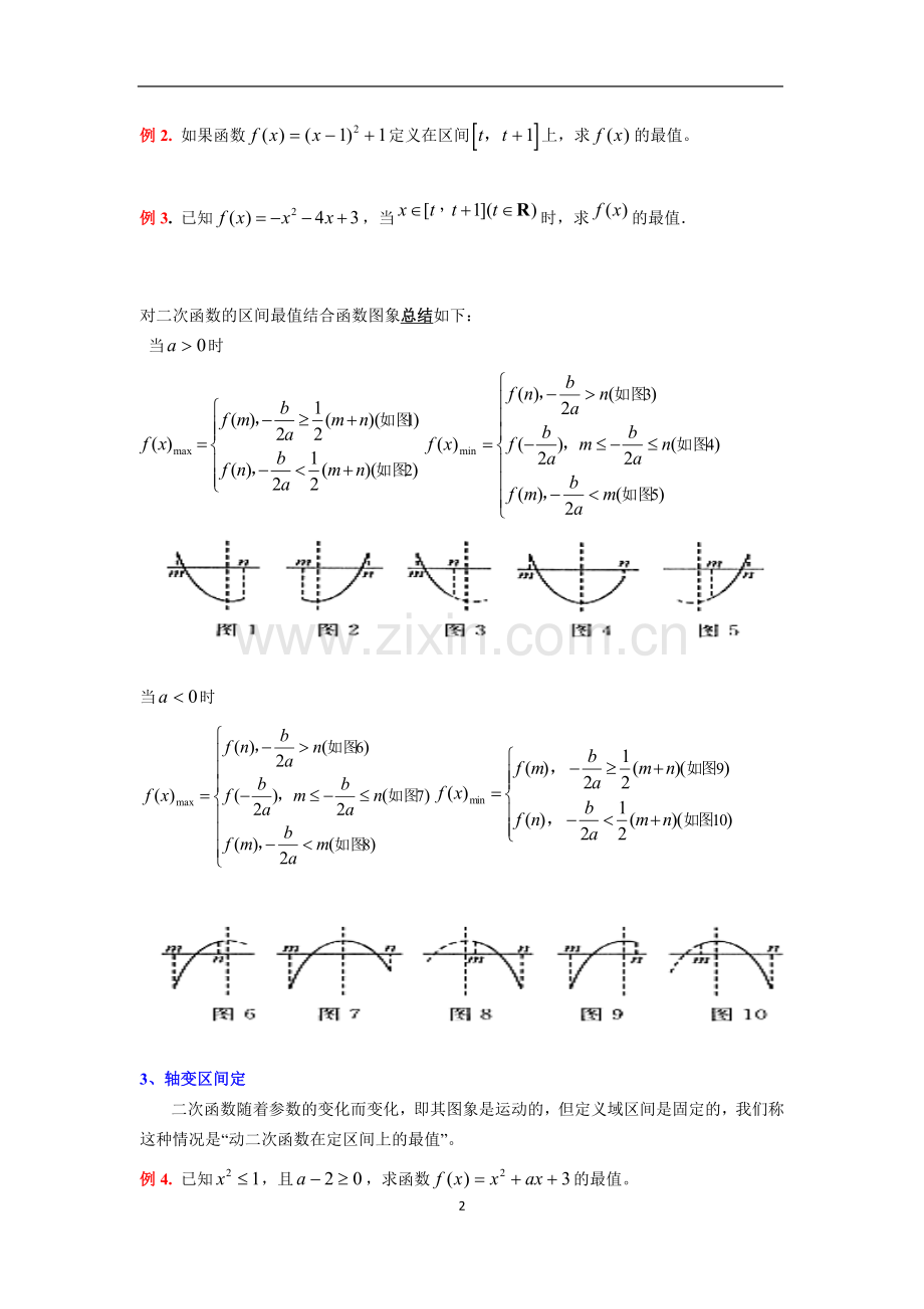 二次函数在闭区间上的最值(详解).doc_第2页