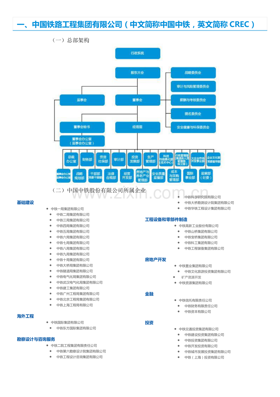 中铁、中铁建、中电建、中交、中建、铁总架构.doc_第1页