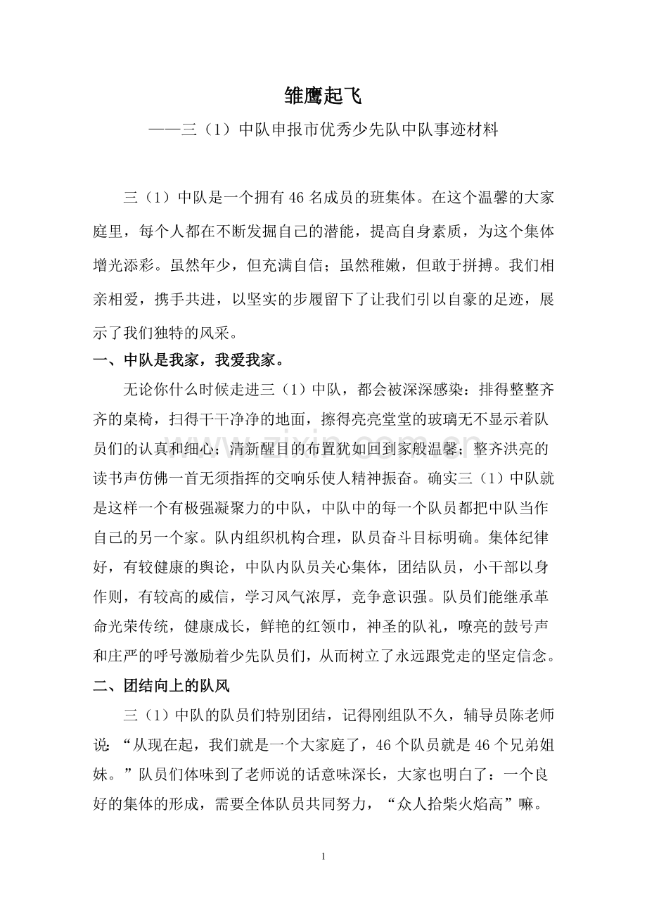 优秀中队资料.doc_第1页