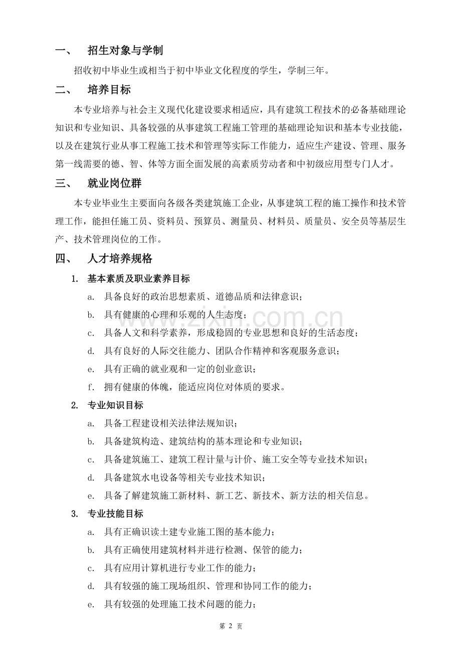 中职专业人才培养方案(范例).doc_第2页