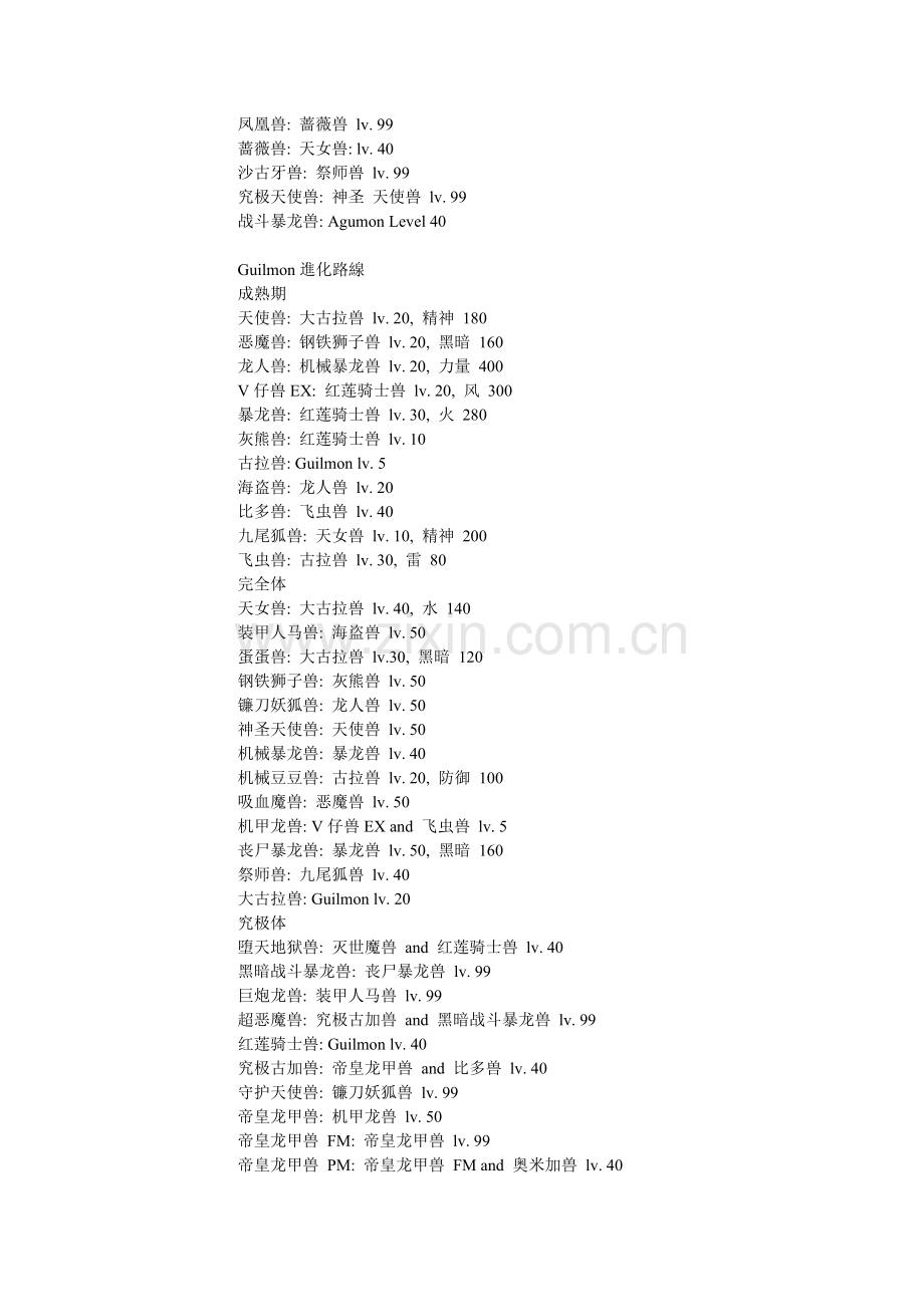 数码暴龙世界3进化表(翻译版).doc_第2页