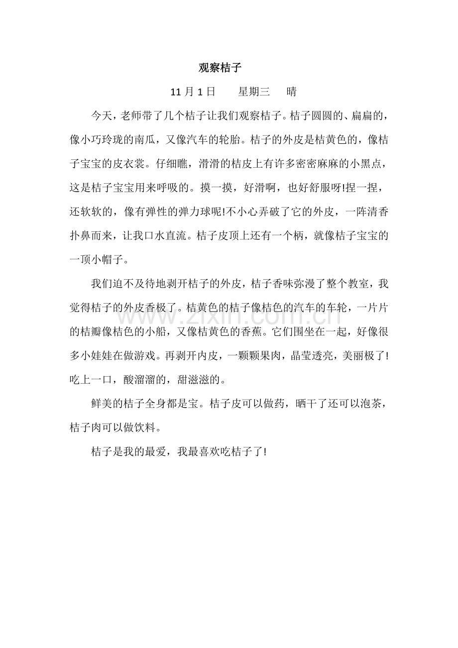 观察日记(观察橘子).doc_第1页