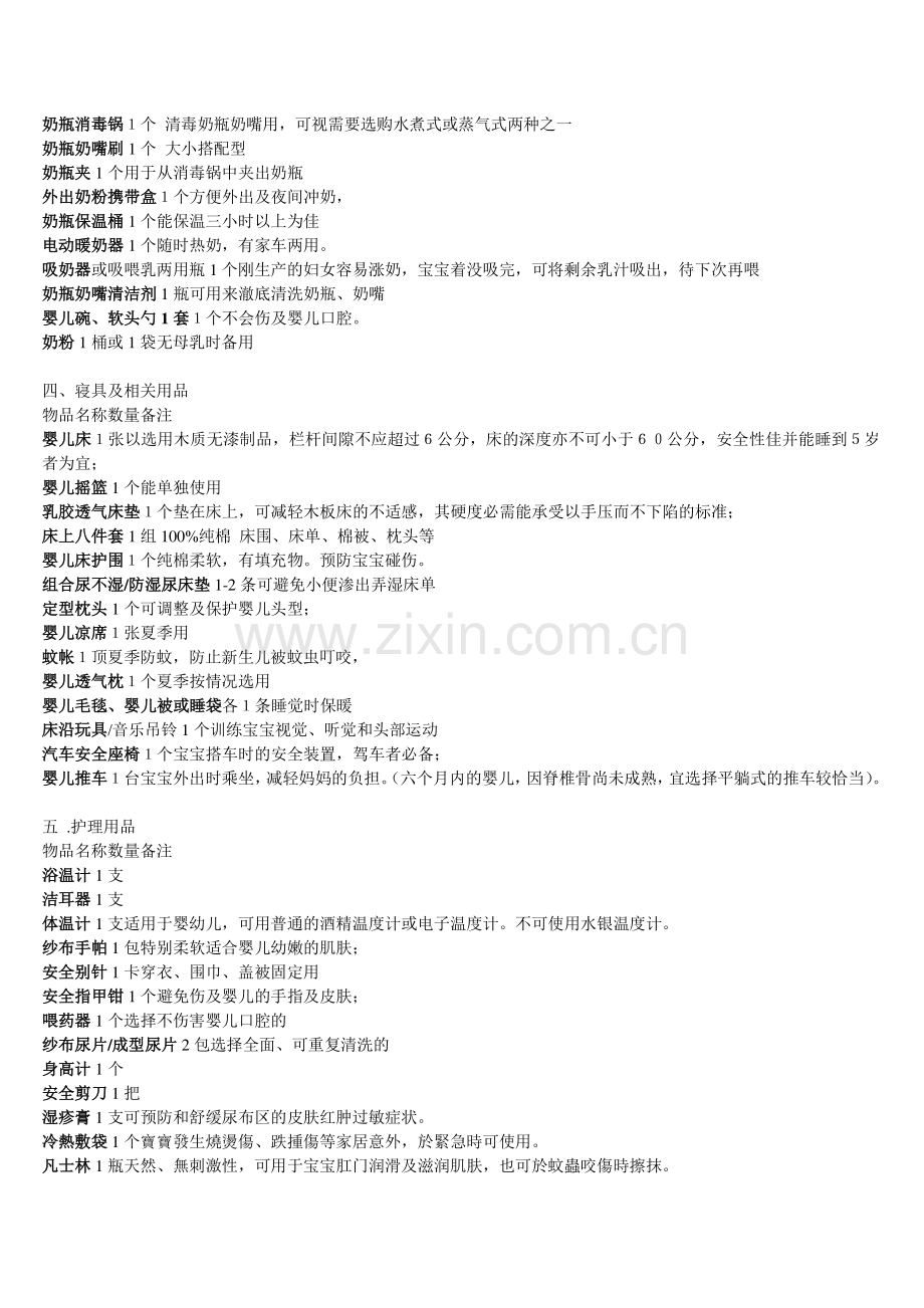 宝宝出生用品和待产包.doc_第2页