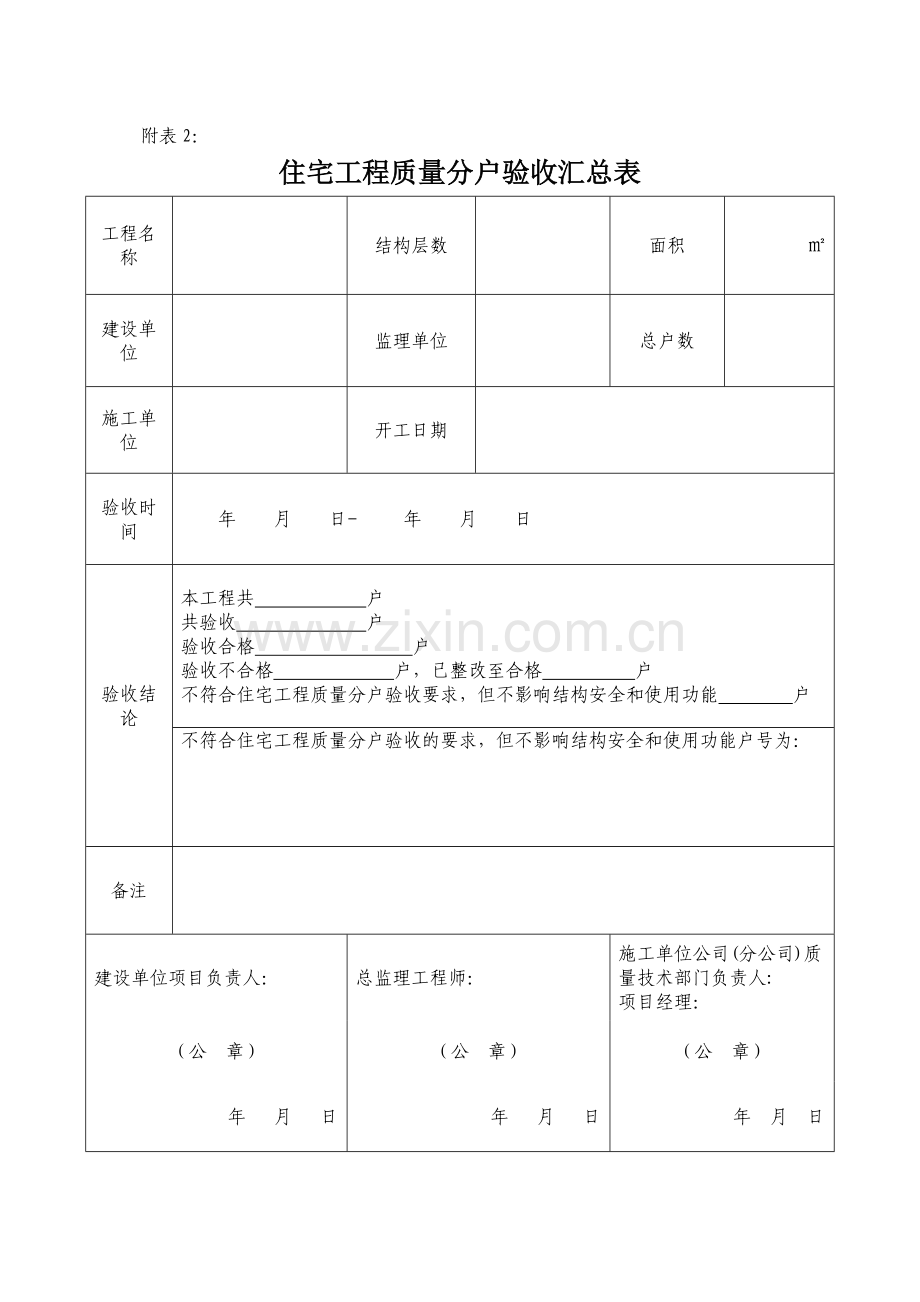 安徽省住宅工程质量分户验收实施细则 附表1-9.docx_第2页