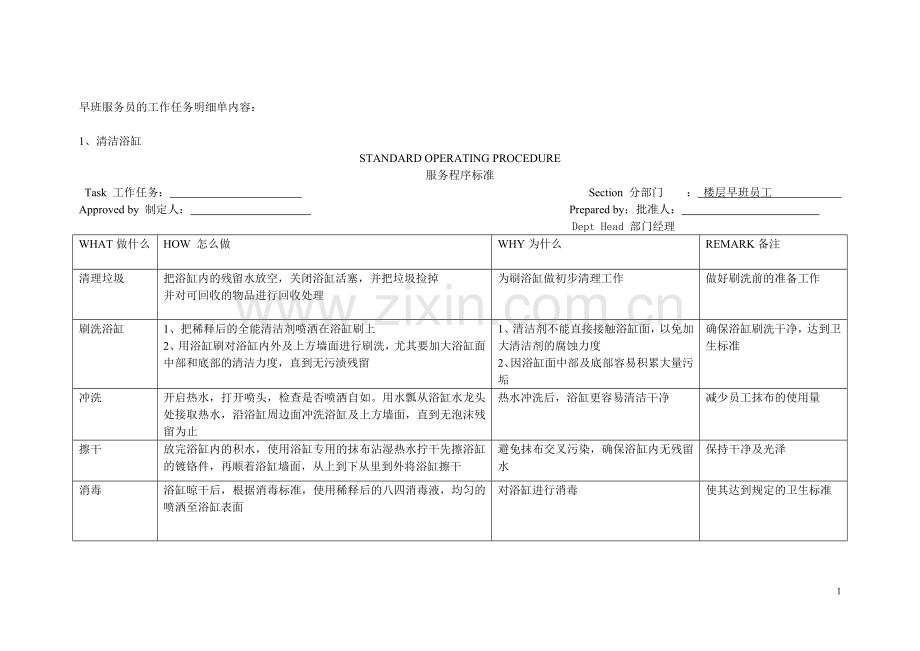 楼层服务员服务程序标准.doc_第1页
