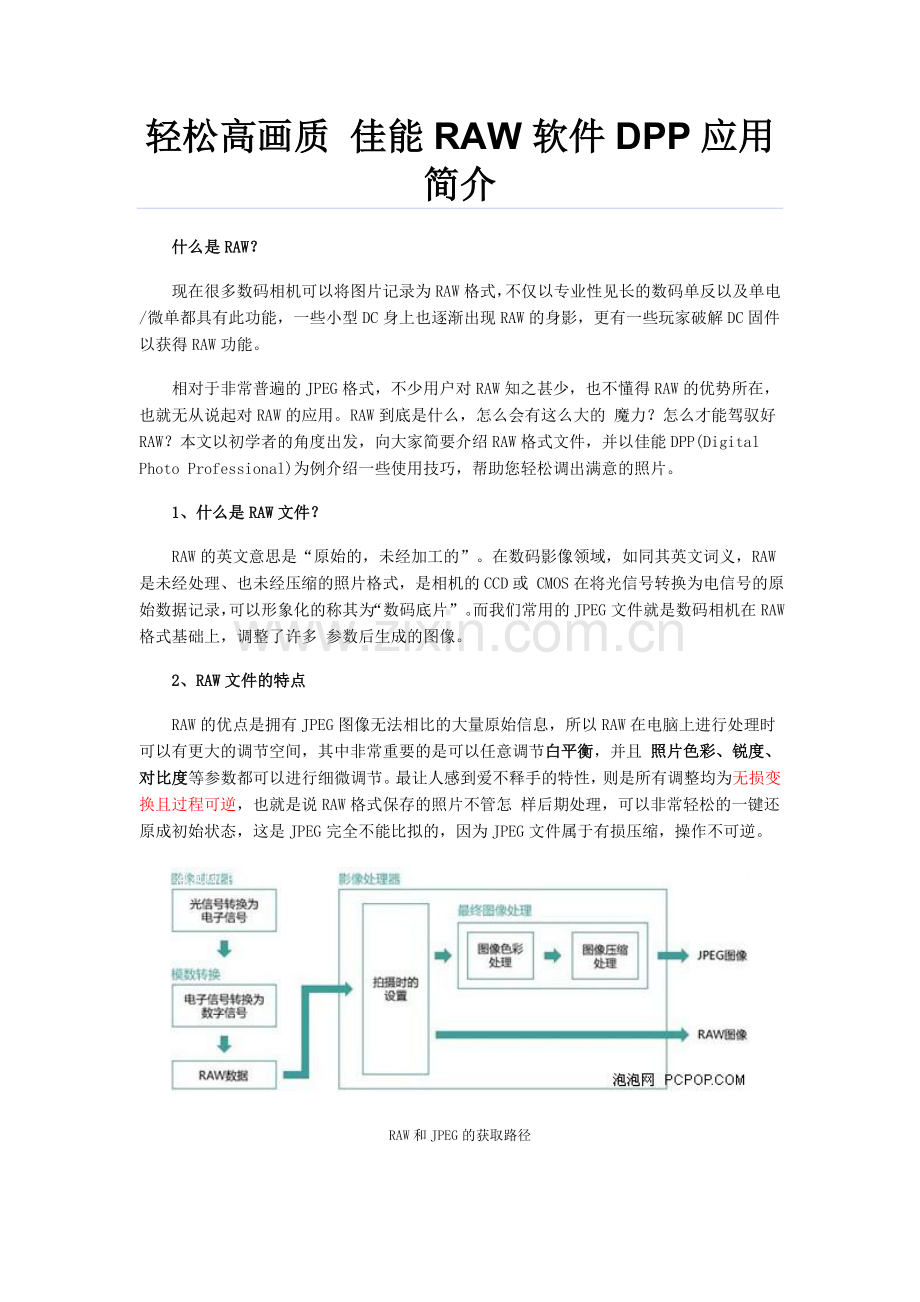 轻松高画质_佳能RAW软件DPP应用简介.doc_第1页