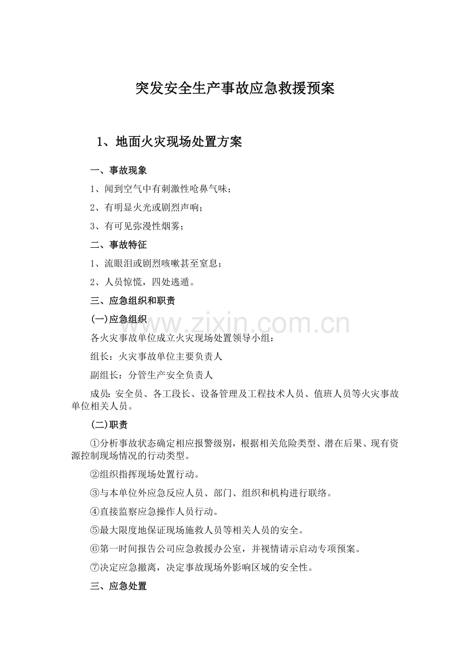 备用应急救援预案(现场处理方案).docx_第1页