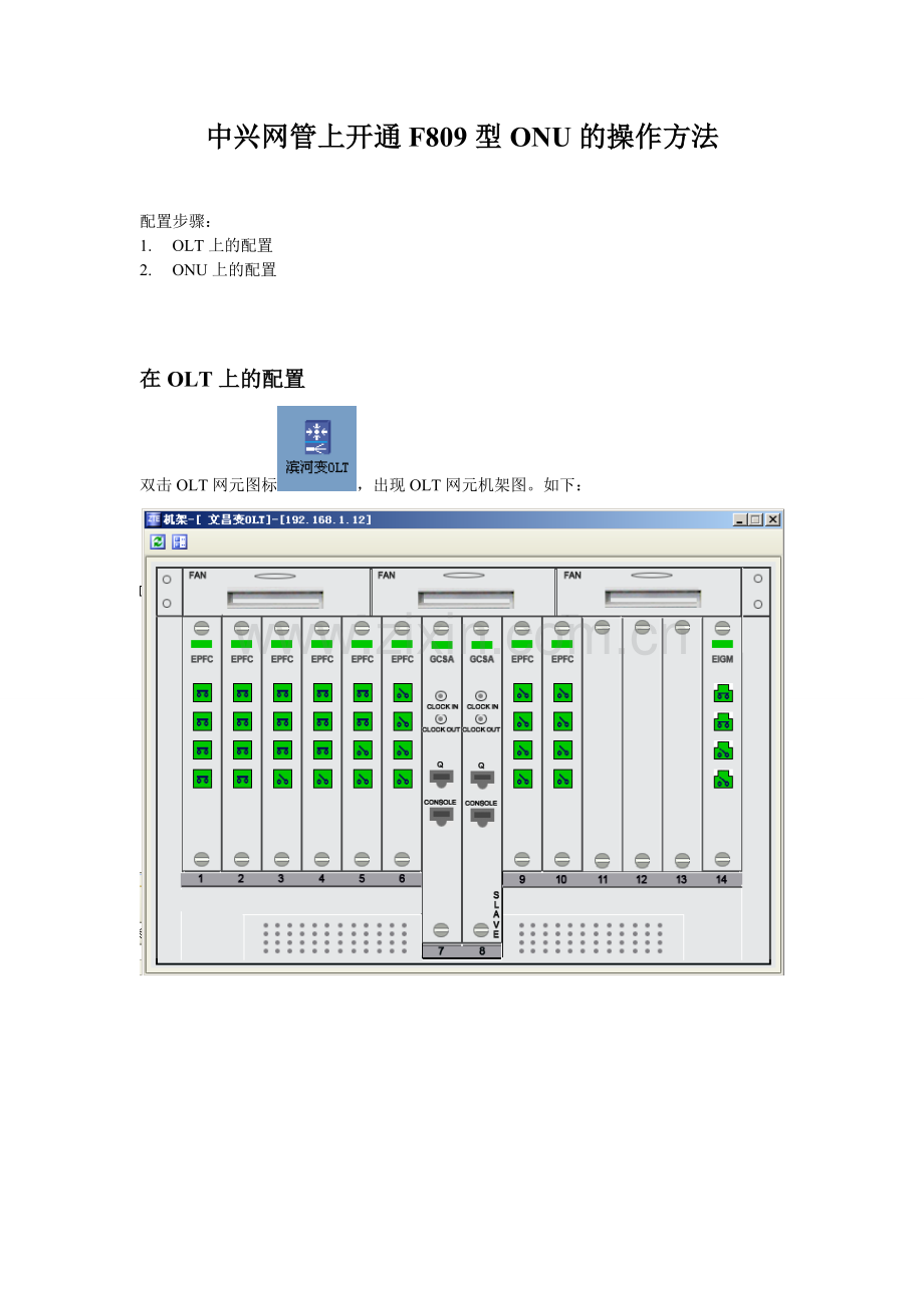 中兴网管上开通F809型ONU业务的操作方法.doc_第1页