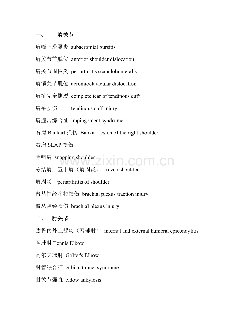 骨四科临床词汇.doc_第1页