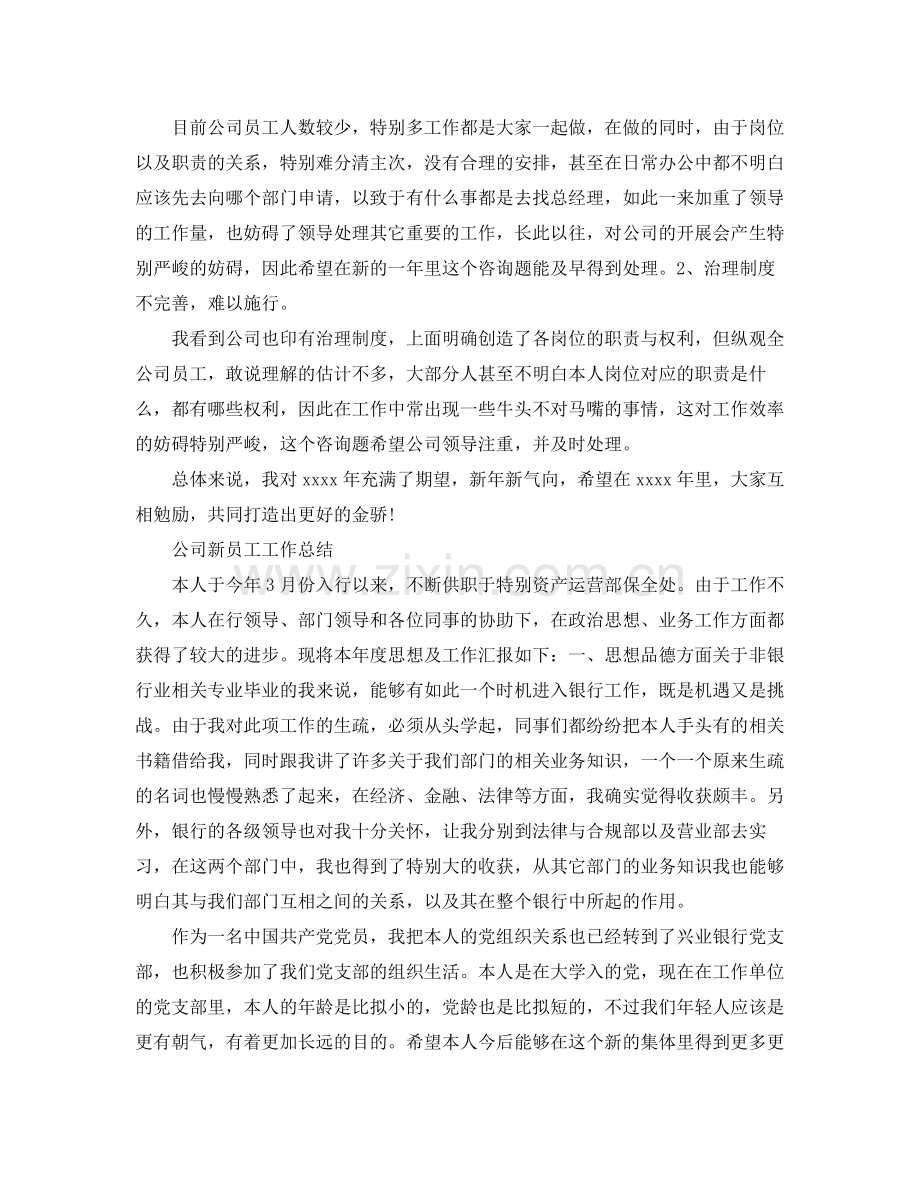 公司新员工工作参考总结（通用）.docx_第2页